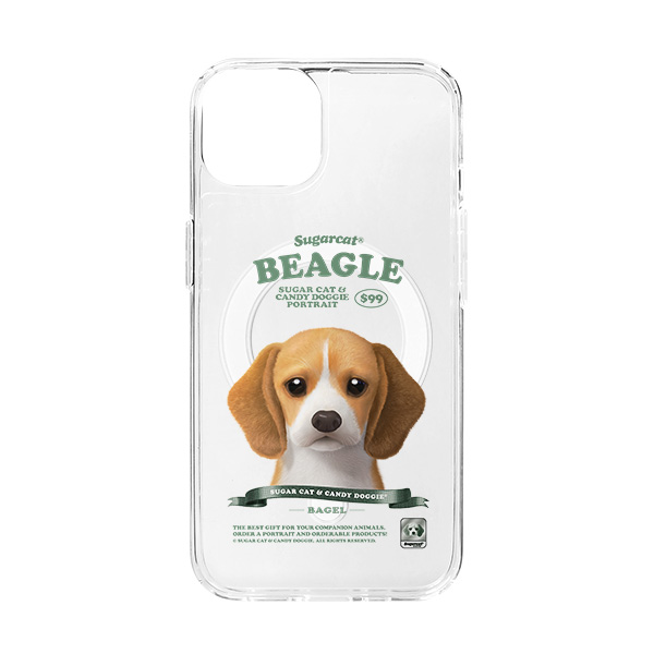 Bagel the Beagle New Retro Clear Gelhard Case (for MagSafe)
