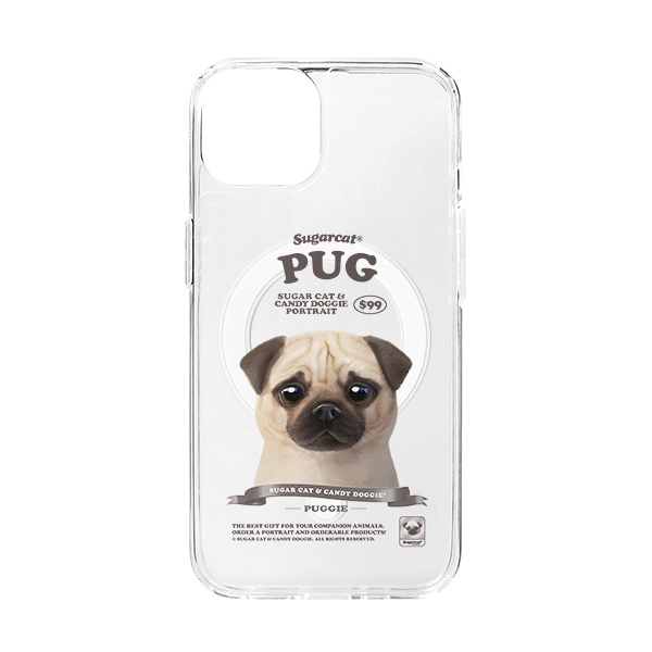 Puggie the Pug Dog New Retro Clear Gelhard Case (for MagSafe)
