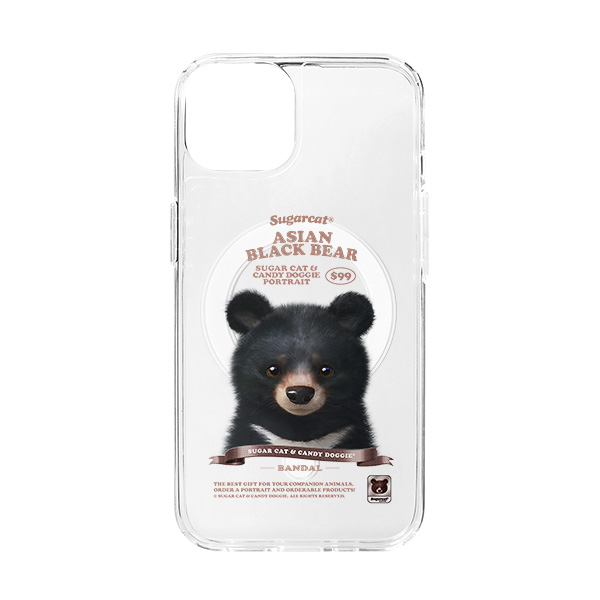 Bandal the Aisan Black Bear New Retro Clear Gelhard Case (for MagSafe)