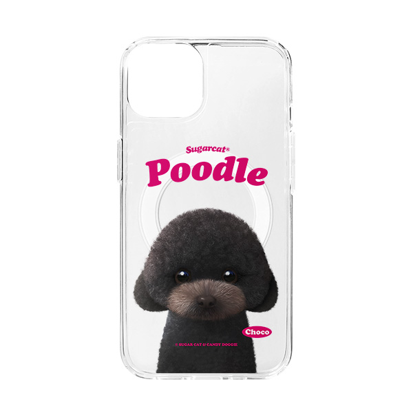 Choco the Black Poodle Type Clear Gelhard Case (for MagSafe)