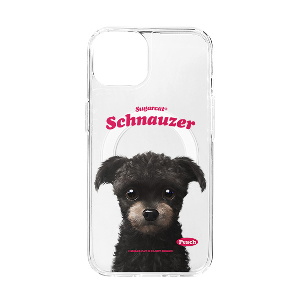 Peach the Schnauzer Type Clear Gelhard Case (for MagSafe)