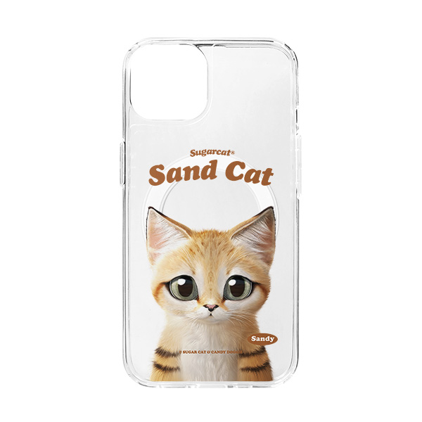 Sandy the Sand cat Type Clear Gelhard Case (for MagSafe)