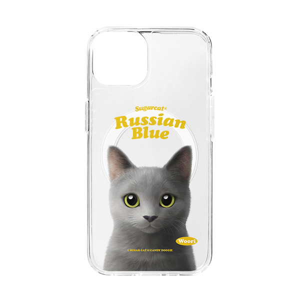 Woori the Russian Blue Type Clear Gelhard Case (for MagSafe)
