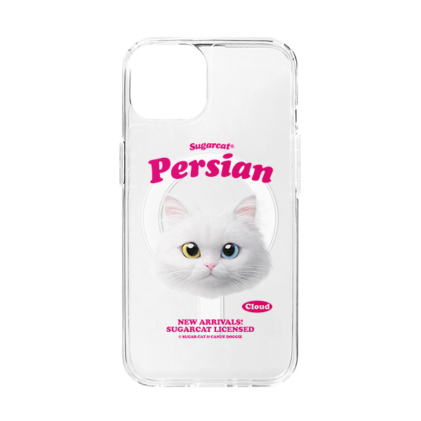 Cloud the Persian Cat TypeFace Clear Gelhard Case (for MagSafe)