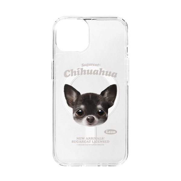 Leon the Chihuahua TypeFace Clear Gelhard Case (for MagSafe)