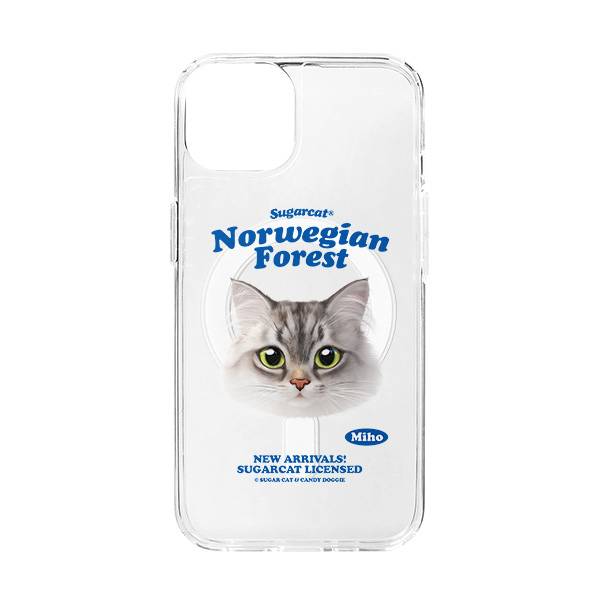 Miho the Norwegian Forest TypeFace Clear Gelhard Case (for MagSafe)