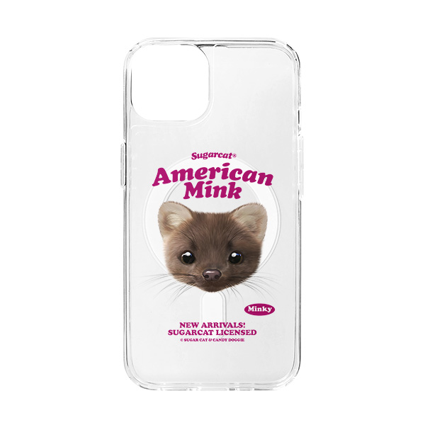 Minky the American Mink TypeFace Clear Gelhard Case (for MagSafe)
