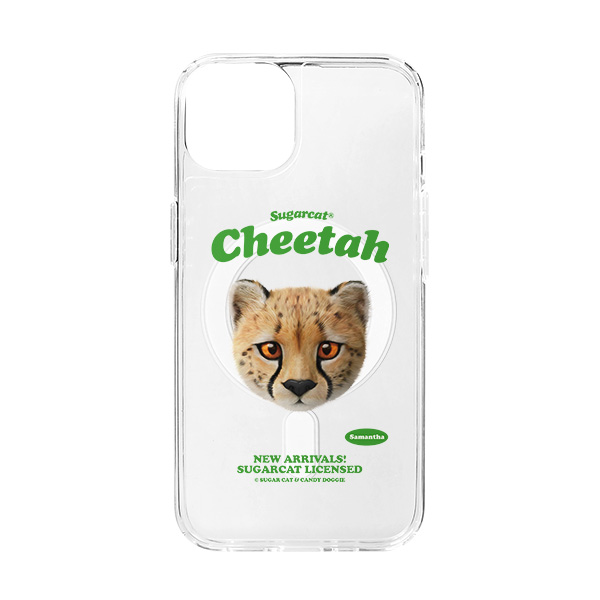 Samantha the Cheetah TypeFace Clear Gelhard Case (for MagSafe)