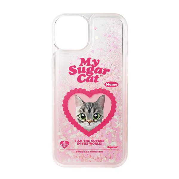 Momo the American shorthair cat MyHeart Aqua Glitter Case