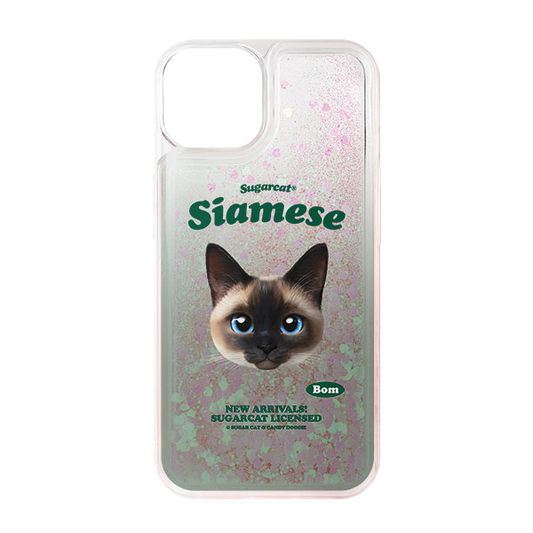 Bom the Siamese TypeFace Aqua Glitter Case