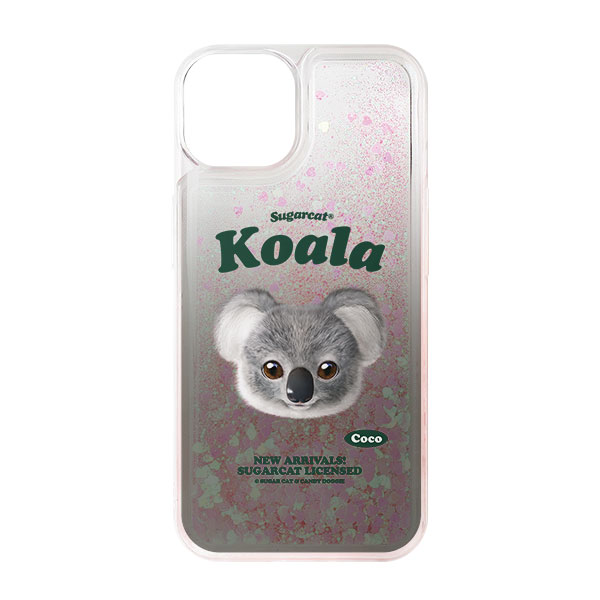 Coco the Koala TypeFace Aqua Glitter Case