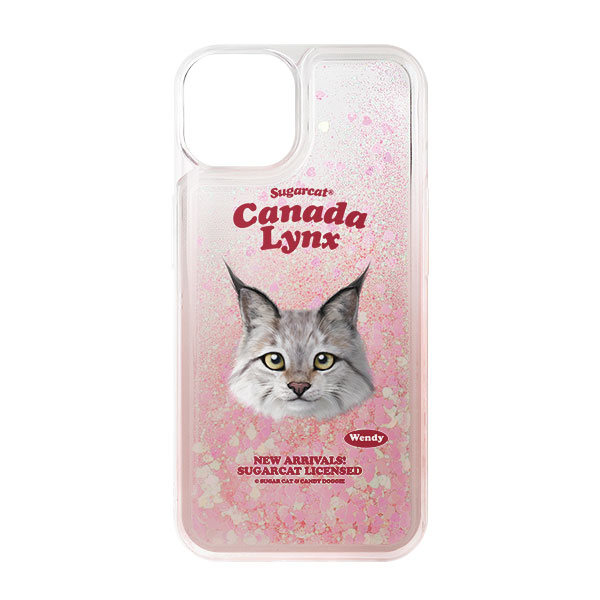 Wendy the Canada Lynx TypeFace Aqua Glitter Case