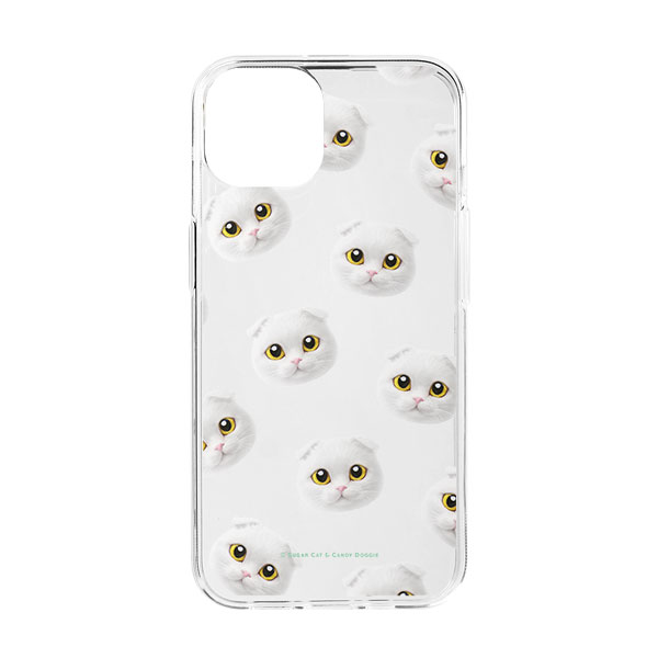 Maru Face Patterns Clear Jelly Case