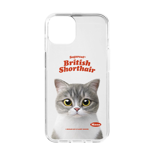Moon the British Cat Type Clear Jelly/Gelhard Case