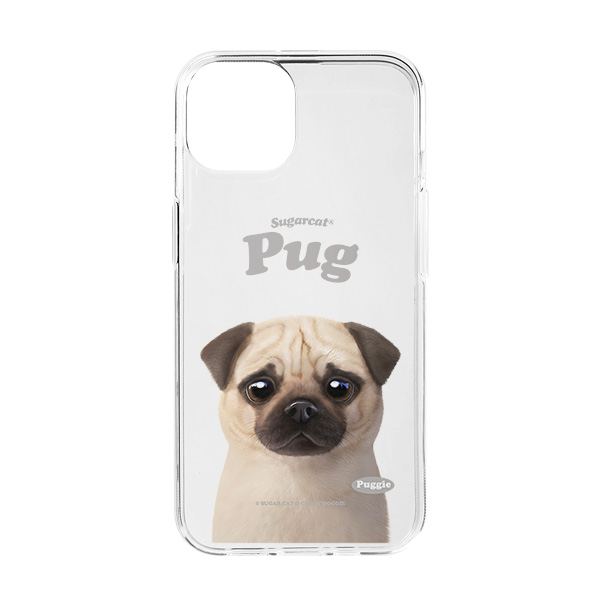 Puggie the Pug Dog Type Clear Jelly/Gelhard Case