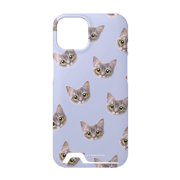 Leo the Abyssinian Blue Cat Face Patterns Under Card Hard Case