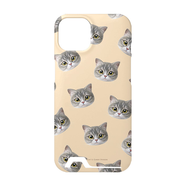 Moon the British Cat Face Patterns Under Card Hard Case