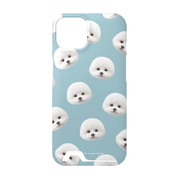 Dongle the Bichon Face Patterns Under Card Hard Case