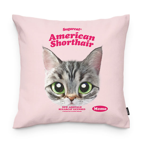 Momo the American shorthair cat TypeFace Throw Pillow