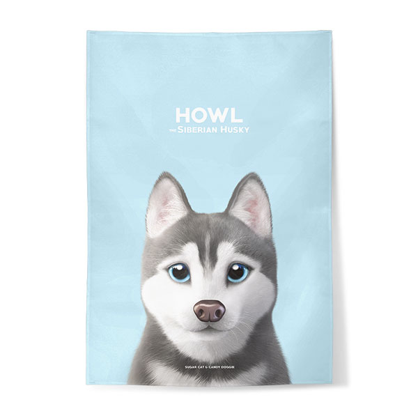 Howl the Siberian Husky Fabric Poster