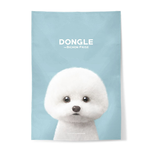 Dongle the Bichon Fabric Poster