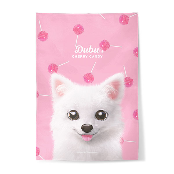 Dubu the Spitz’s Cherry Candy Fabric Poster