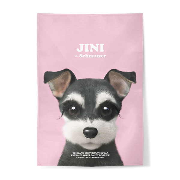Jini the Schnauzer Retro Fabric Poster