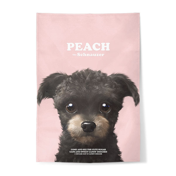 Peach the Schnauzer Retro Fabric Poster