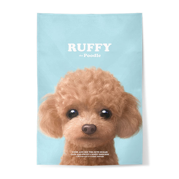 Ruffy the Poodle Retro Fabric Poster