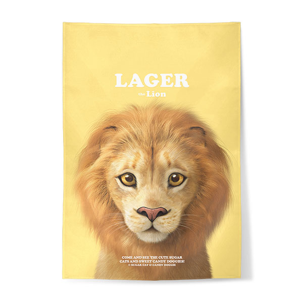 Lager the Lion Retro Fabric Poster
