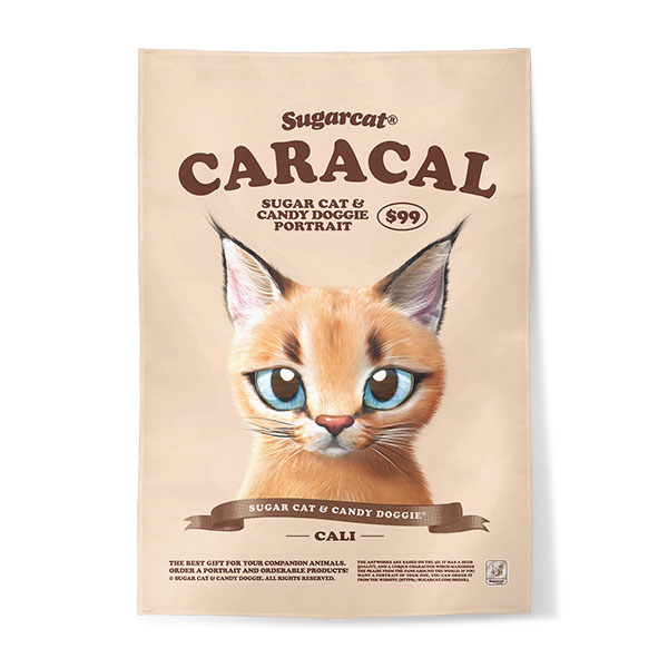 Cali the Caracal New Retro Fabric Poster