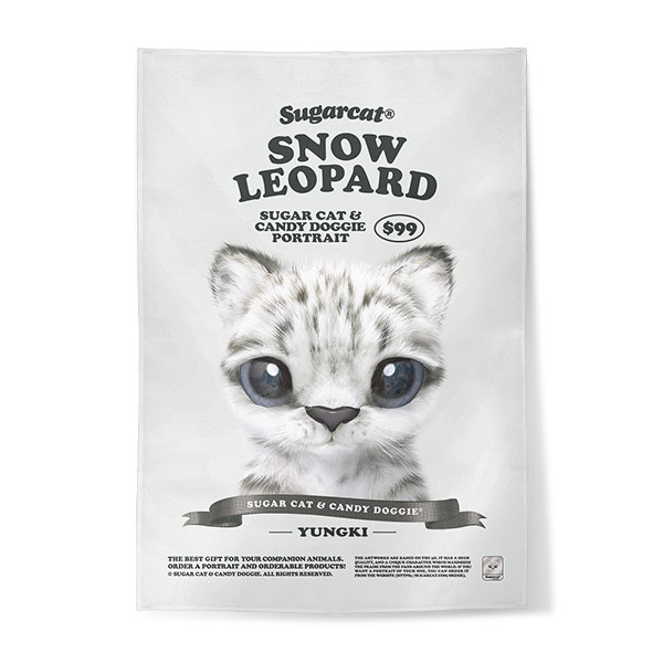 Yungki the Snow Leopard New Retro Fabric Poster