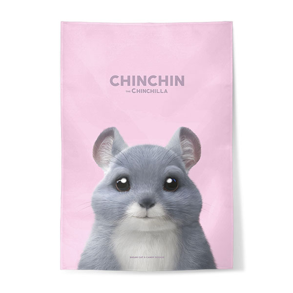 Chinchin the Chinchilla Fabric Poster
