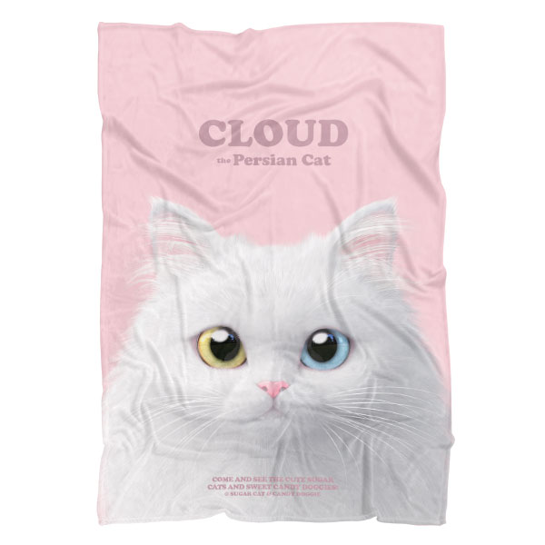 Cloud the Persian Cat Retro Fleece Blanket