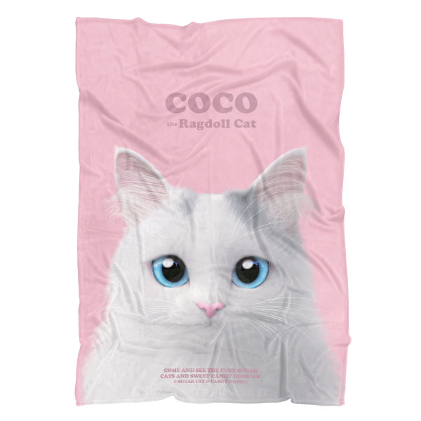 Coco the Ragdoll Retro Fleece Blanket