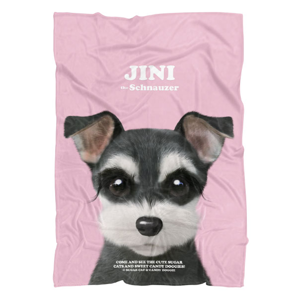 Jini the Schnauzer Retro Fleece Blanket