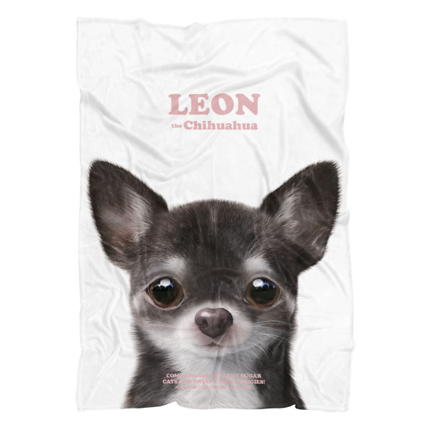 Leon the Chihuahua Retro Fleece Blanket