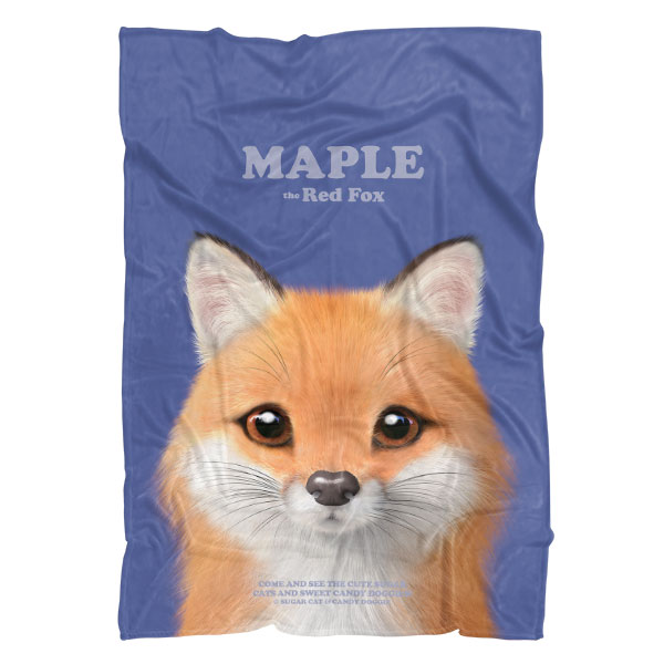 Maple the Red Fox Retro Fleece Blanket