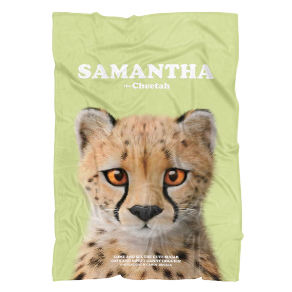 Samantha the Cheetah Retro Fleece Blanket