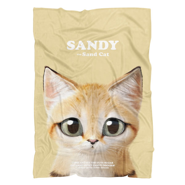 Sandy the Sand cat Retro Fleece Blanket