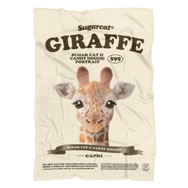 Capri the Giraffe New Retro Fleece Blanket