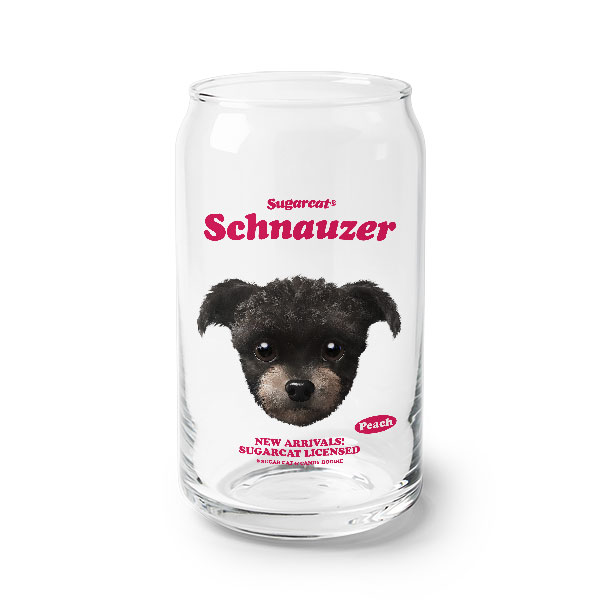 Peach the Schnauzer TypeFace Beer Can Glass
