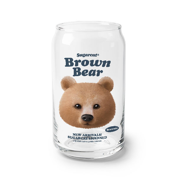 Brownie the Bear TypeFace Beer Can Glass