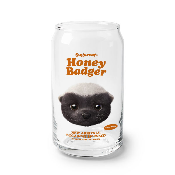 Honey Badger TypeFace Beer Can Glass