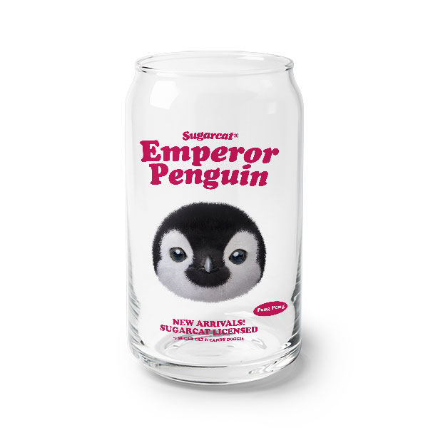 Peng Peng the Baby Penguin TypeFace Beer Can Glass