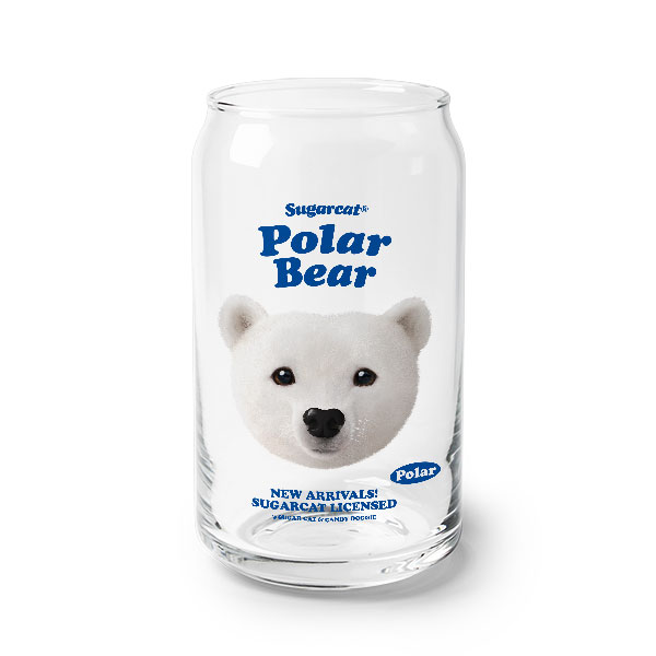 Polar the Polar Bear TypeFace Beer Can Glass