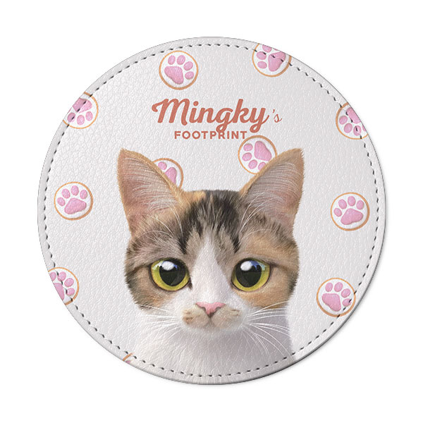 Mingky’s Footprint Leather Coaster