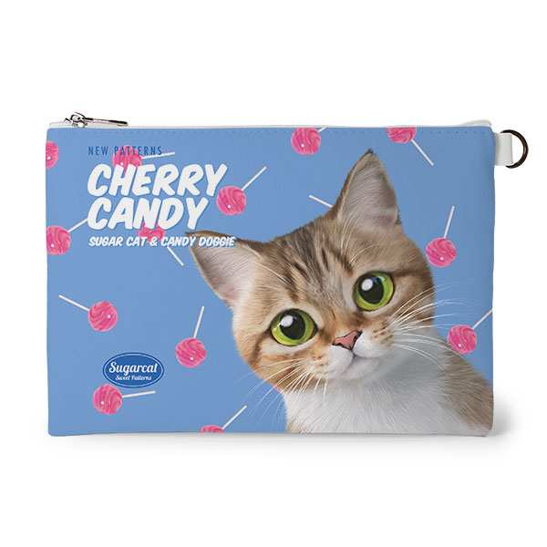 Mar’s Cherry Candy New Patterns Leather Flat Pouch