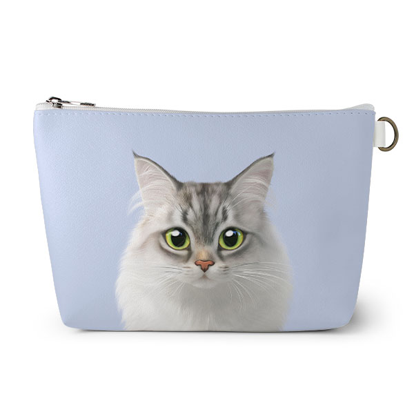 Miho the Norwegian Forest Leather Triangle Pouch