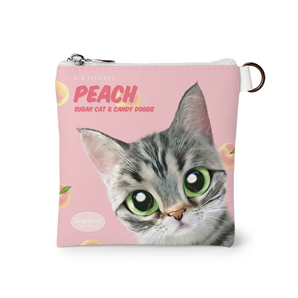 Momo the American shorthair cat’s Peach New Patterns Mini Flat Pouch